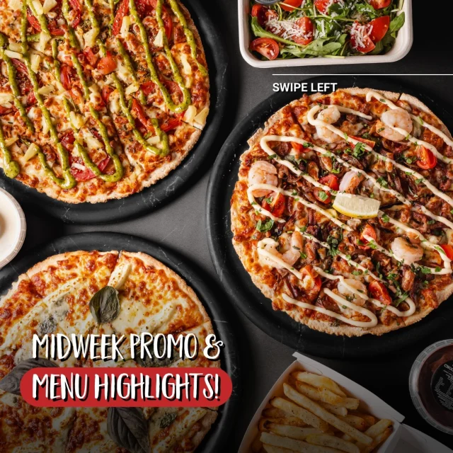 Looking for a mid-week pick-me-up? We've got you covered! 

🍕✨ From Monday to Wednesday, enjoy any large pizza for just $19, pick-up only! But why stop there? Check out our mouthwatering menu:

🍟Starters: Kick things off with crispy chicken croquettes or cheesy garlic bread.
🍕Pizzas: Treat yourself to our delicious range, like the Calabresa or Tropical Chicken.
🥛Drinks: Pair your feast with a refreshing soft drink or something a little special.
🍰Desserts: Don’t forget to finish on a sweet note with our delectable desserts!

It’s the perfect time to mix and match your faves. 

Who’s ready for a feast? Order now and let the good times roll! 🙌🍽️ 

#ILovePizzaAUS #SpreadingJoySliceBySlice #LoverEveryBite #PizzaLoversUnite #PizzaTime #SydneyEats #CanberraEats #SupportLocalPizzerias #PizzaDelivery #TakeawayPizza #AussiePizzaLovers #FamilyPizzaNight #PizzaGoals #PizzaCravings #EventCateringAUS #pizzapromo #pizzadeal #pizzalovers #sydneyfoodblogger #canberrafoodblogger #canberrafood #sydneyfood