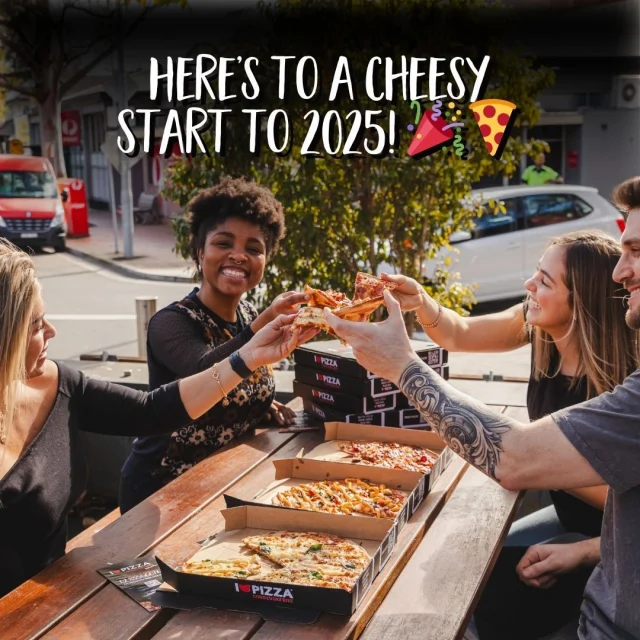 Happy New Year from all of us at I Love Pizza! 🎆🍕 Here’s to a year filled with good vibes, great friends, and even better pizza. 🍕✨

Raise a slice with your mates and let’s make 2025 the cheesiest year yet! Thanks for being part of our pizza-loving family. ❤️

#HappyNewYear2025 #ILovePizza #PizzaCheers #GoodTimesAhead #PizzaLovers 
#ILovePizzaAUS #SpreadingJoySliceBySlice #LoverEveryBite #PizzaLoversUnite #PizzaTime #SydneyEats #CanberraEats #SupportLocalPizzerias #PizzaDelivery #TakeawayPizza #AussiePizzaLovers #FamilyPizzaNight #PizzaGoals #PizzaCravings #EventCateringAUS #pizzalovers #sydneyfoodblogger #canberrafoodblogger #canberrafood #sydneyfood