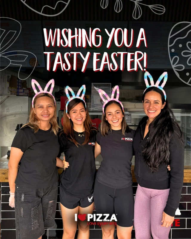 Happy Easter from the I Love Pizza crew! 🐰🍕

Who says Easter’s all about chocolate? We’re celebrating with slices, smiles, and serious pizza vibes! 🐣

Spending time with your faves? Don’t forget to add pizza to the party. 🍕

Tell us, what’s your ultimate Easter pizza pick? 👇🏽

#HappyEaster #ILovePizza #PizzaPartyVibes #EasterFeast #PizzaMakesItBetter
